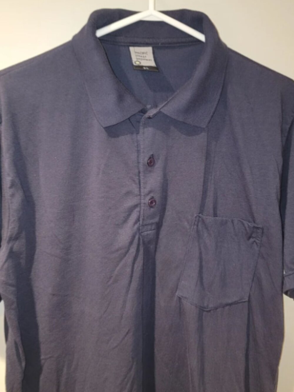 Navy Short-Sleeve Polo Shirt with Pocket